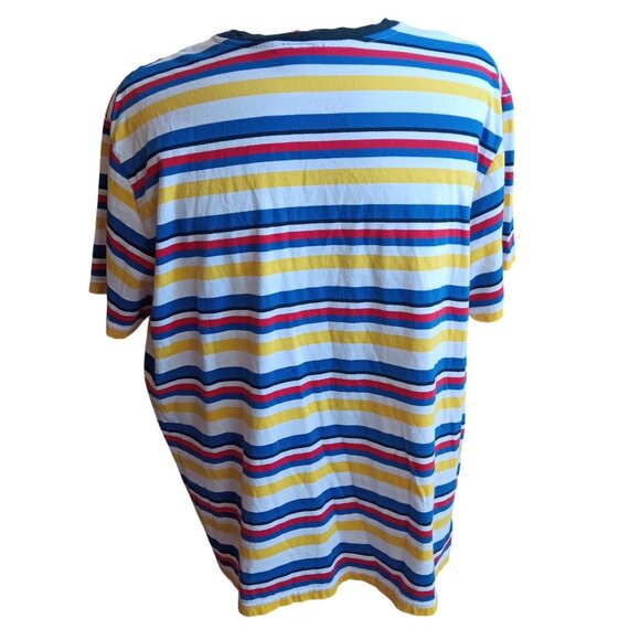 XL Y2K Vintage Walt Disney World Mickey Mouse Striped T-Shirt Ringer - Picture 4 of 6